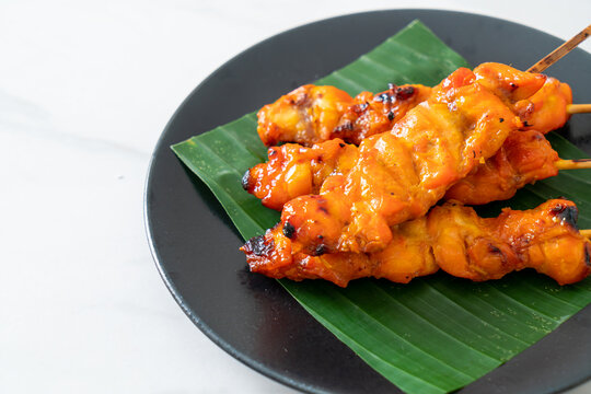 grilled chicken skewer in Asian style