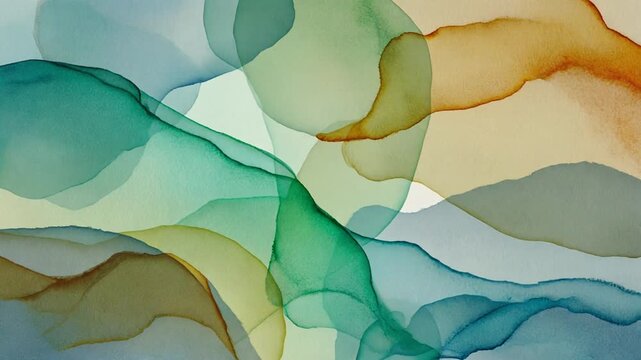 Layered watercolor transparency animation with organic shapes, creative motion design
