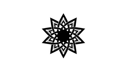 Obraz premium Intricate black and white mandala design with geometric patterns and symmetrical floral motifs on a clean white background with symmetrical design