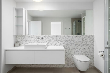 Fototapeta premium Modern minimalist bathroom interior design