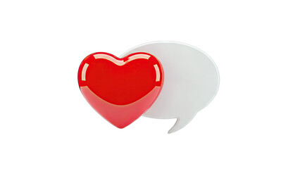 Red Heart and Speech Bubble Icon