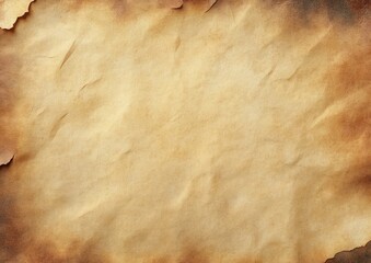 close-up of old yellowed paper with torn and uneven edges showing weathered texture