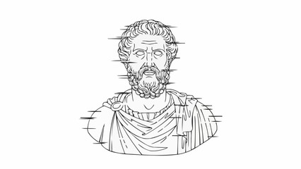 Ancient Greek bust of a man with beard and toga.