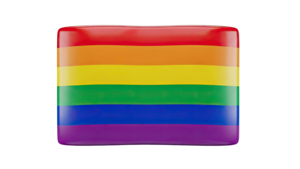3D Rendered Rainbow Flag Object