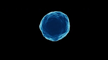 Abstract 3D rendering of blue liquid water sphere undulating loop - Powered by Adobe