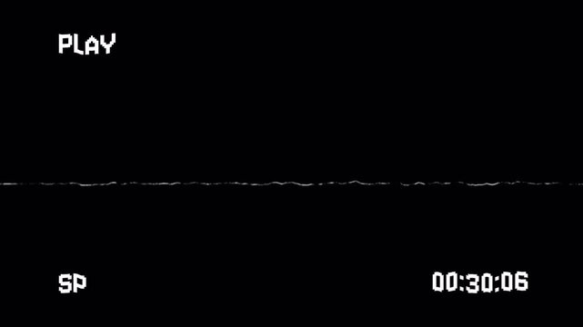 Retro vhs tapes playing with play and static lines effect. 4k Alpha Channel