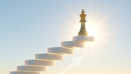 Achieving success through perseverance a symbolic journey on steps to triumph abstract environment uplifting concept