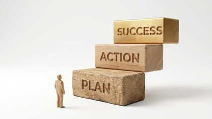 Achieving success through actionable plans in business strategies office environment visual concept