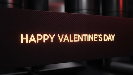 Neon text greeting on dark modern surface