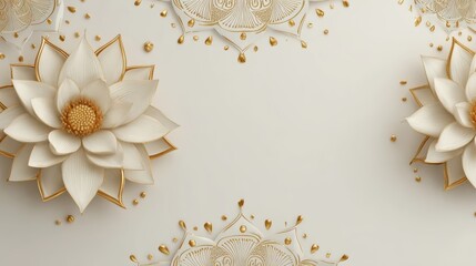 Elegant floral design with golden accents studio digital artwork minimalist close-up aesthetic beauty