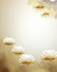 Floating lotus flowers in serene natural environment tranquil scene minimalist art style soft lighting
