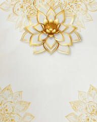 Elegant gold lotus flower design minimalist art digital illustration serene environment top-down view calm concept