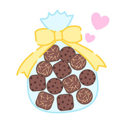 ラッピングした手作りクッキーのイラスト