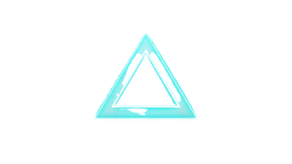 Glowing cyan geometric abstract triangle outline with a luminous neon effect perfect for futuristic technology concepts or modern digital design projects needing a bright focal point