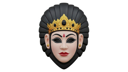 3D Render of a Stylized Goddess Face with Crown