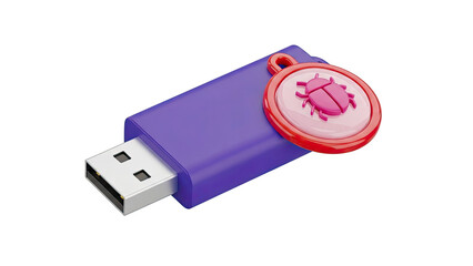 Purple USB Drive with Bug Icon