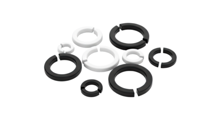 Assortment of Black and White Split Washers