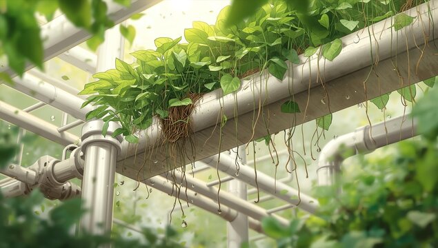 Hydroponic planting technique with a paralon pipe arrangement