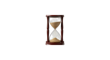 Classic Hourglass with Falling Sand on Black Background - Time Concept