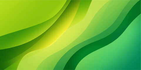 Abstract green wavy background with flowing lines and dynamic curves © Mitu