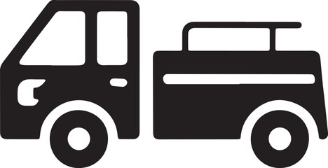 Side view of small transport delivery truck silhouette for cargo shipping and logistics services