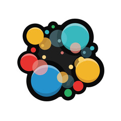 Fototapeta premium A colorful cluster of bubbles