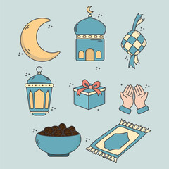 Eid Mubarak element collection vector