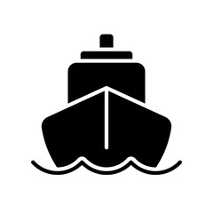 Obraz premium Modern cruise ship sailing isolated on white background