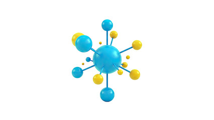 Abstract Molecular Structure with Blue and Orange Spheres