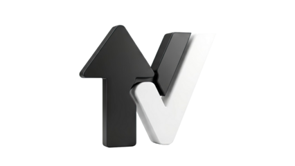 Black and White Arrows Intersecting