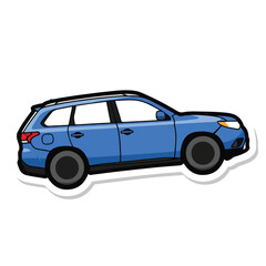 Obraz premium A blue SUV with black trim and roof rack