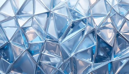 Stunning blue crystal geometric pattern with shiny facets