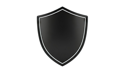 Black Shield Emblem with White Border