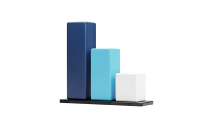 3D Bar Chart Illustrating Decline