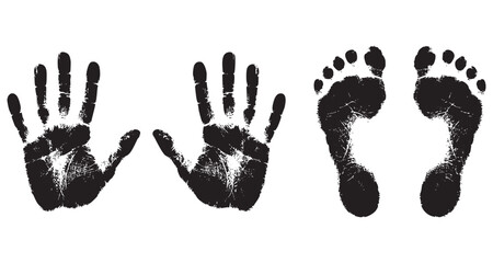 Handprints and Footprints Showing Palms and Soles
