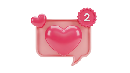 Pink Hearts and Notification Badge