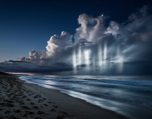 night landscape with clouds