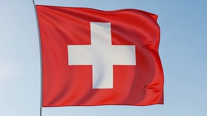 flag of Switzerland waving in the wind