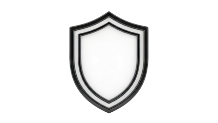 3D Shield Emblem on White Background