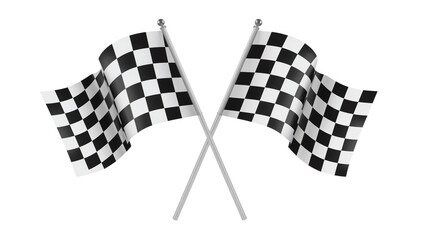 A vivid digital illustration featuring two dynamically crossed checkered flags, a universal symbol of victory, achievement, and the thrilling culmination of any competitive event