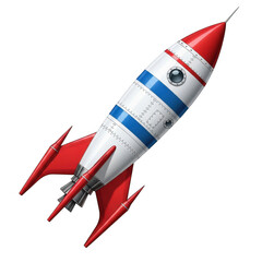 Naklejka premium Vibrant rocket illustration isolated on transparent background