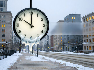 melting time and snow scenery