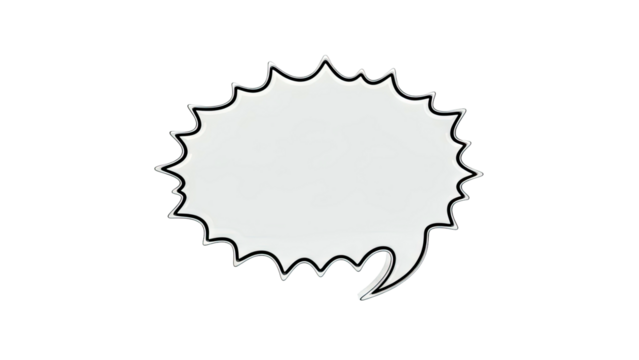 Empty Speech Bubble with Jagged Edges - Powered by Adobe