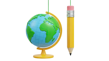 Globe and Pencil