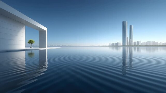 Future City Waterfront Architecture Ecological Harmony Development