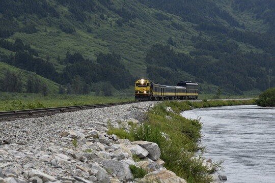 Waiting on the train in Alaska