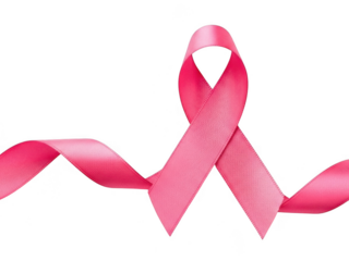 Pink awareness ribbon symbol for breast cancer support and solidarity isolated on transparent background