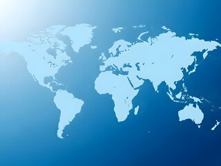 Fototapeta premium Global map highlighting continents and oceans