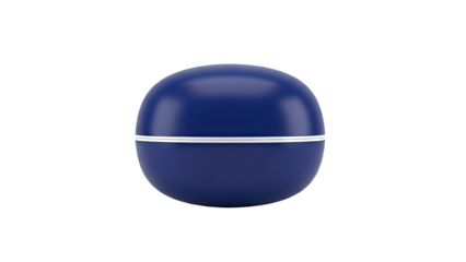 Blue spherical container with white stripe