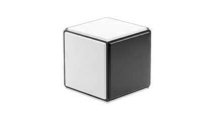 Modern Cube with Black and White Surfaces